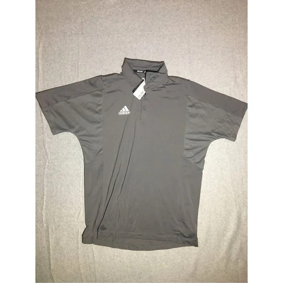 Mens NWT Adidas Polo Size Medium Grey Athletic Fraternity Workout Casual College - Picture 1 of 4